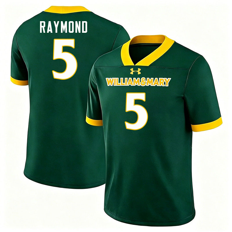 William & Mary Tribe #5 Rashad Raymond College Football Jerseys,Uniforms-Green